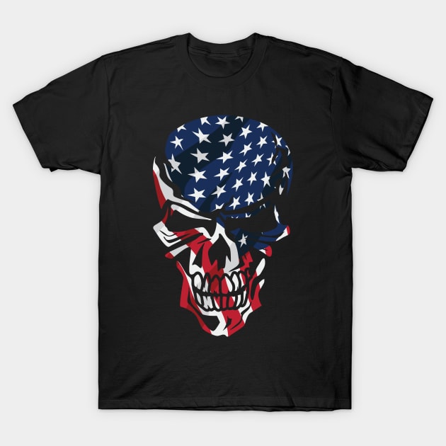 American Flag Skull T-Shirt by hobrath